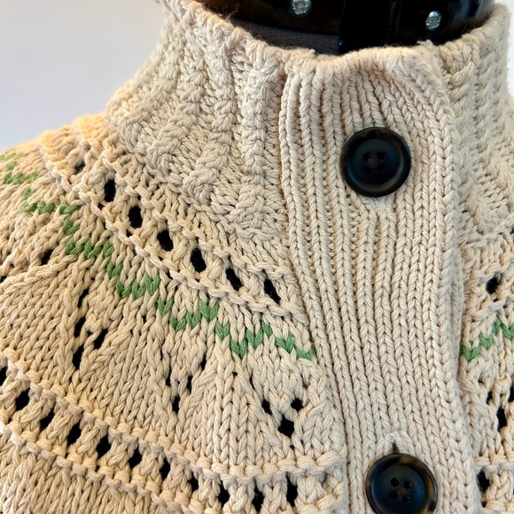 LL bean signature cotton Knit Cardigan fisherman’s sweater - Picture 3 of 13